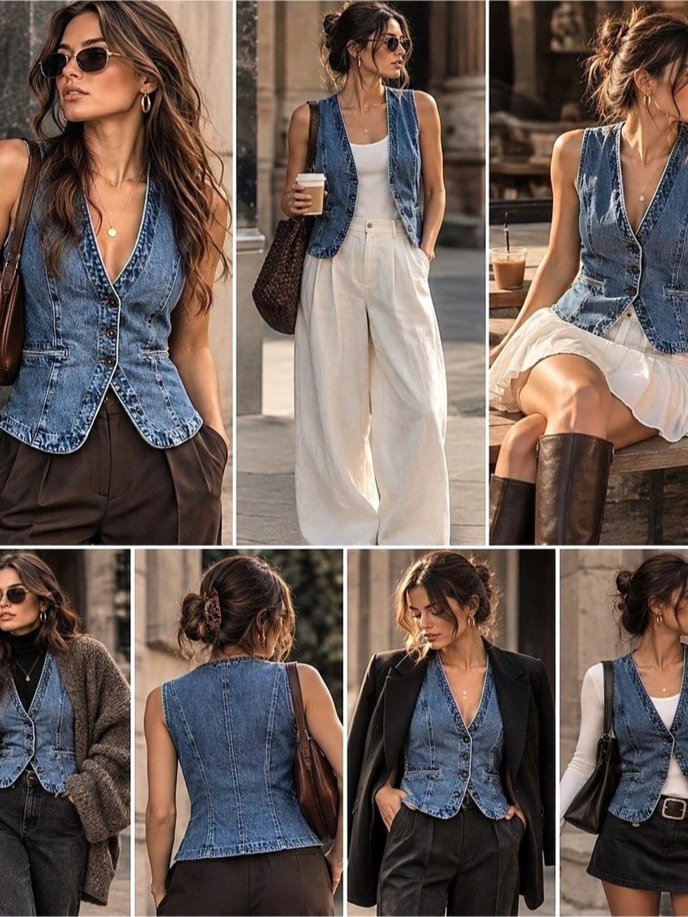 GAP | Denim Vest | XS | 100% Cotton | V-Neck Button Front | Tailored | Y2K 🦋